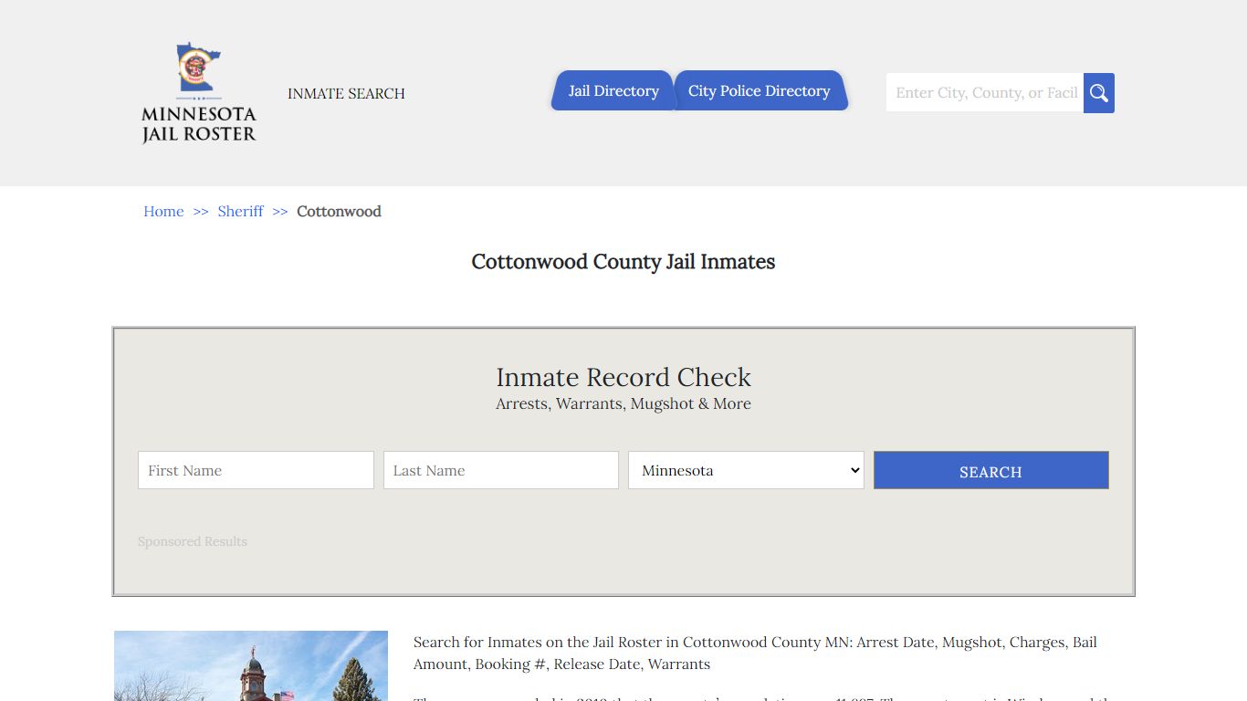 Cottonwood County Jail Inmates | Jail Roster Search